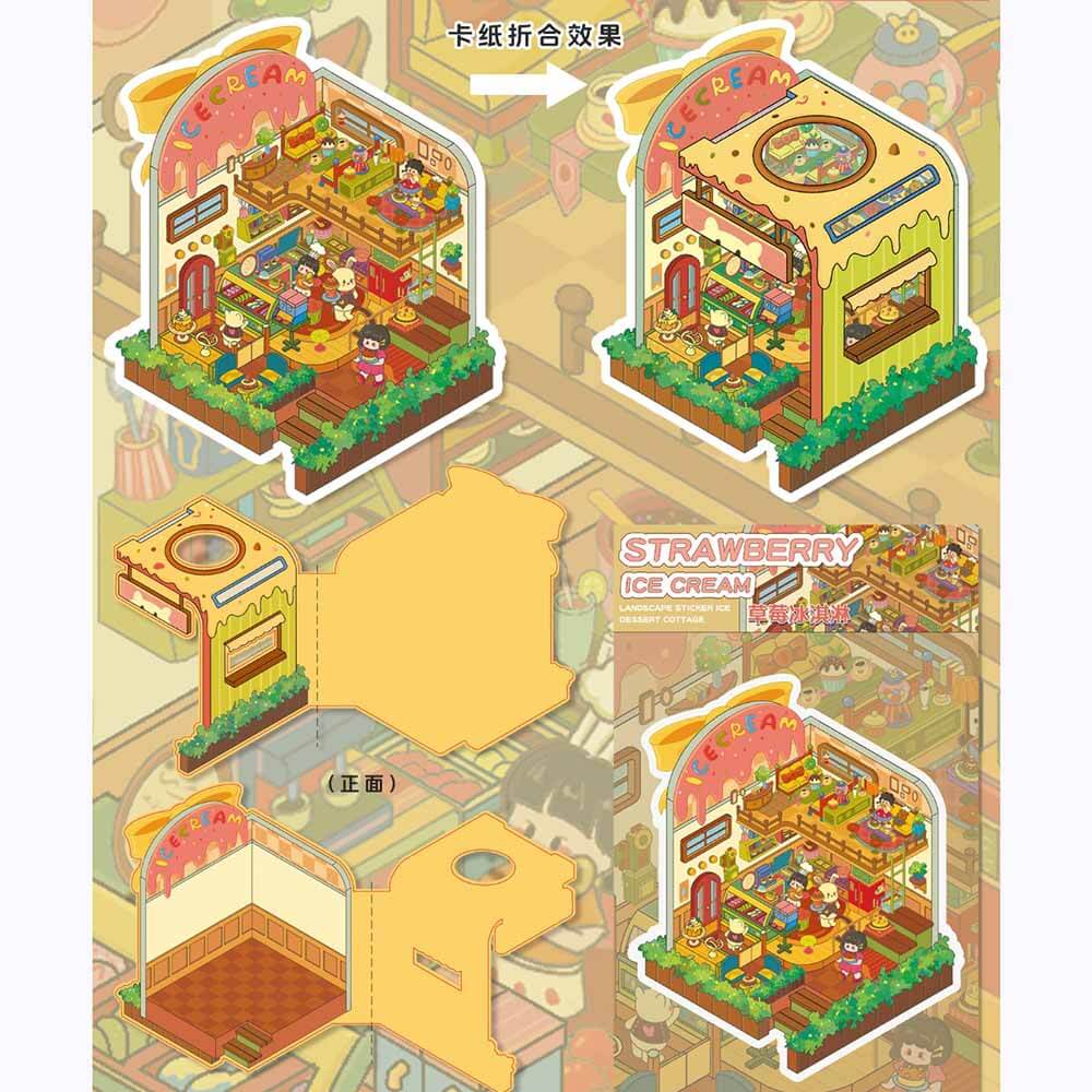 Dessert Dreams DIY 3D Scene Stickers 2 Cute Miniature Scenes(L)