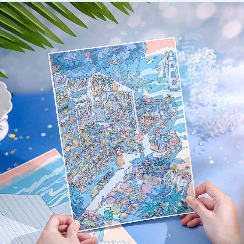 Hidden Trails DIY 3D Scene Stickers With Guide Lines(XL)