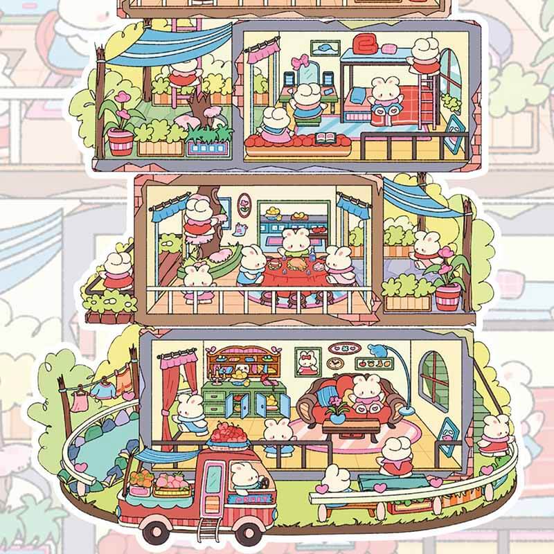 Dodo's Villa DIY 3D Scene Stickers Cute Miniature Scenes