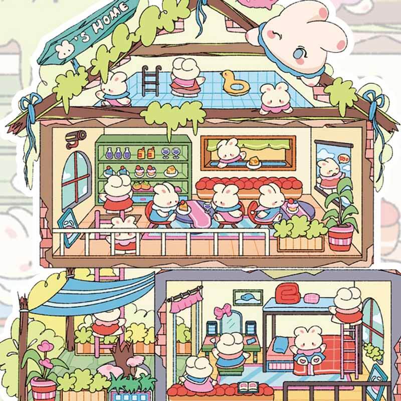 Dodo's Villa DIY 3D Scene Stickers Cute Miniature Scenes