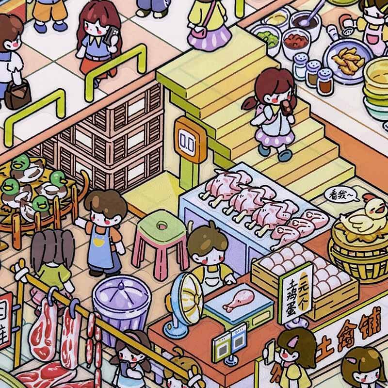 Dopamine Market DIY 3D Sticker 2 Cute Miniature Scenes(xL)