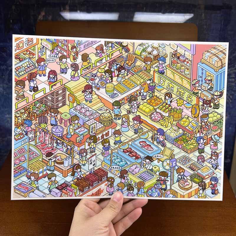 Dopamine Market DIY 3D Sticker 2 Cute Miniature Scenes(xL)