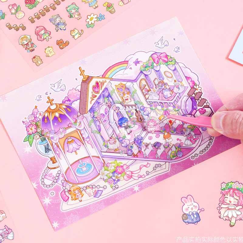 Dream Atelier Postcard DIY 3D Scene Stickers 4 Cute Miniature Scenes(S)