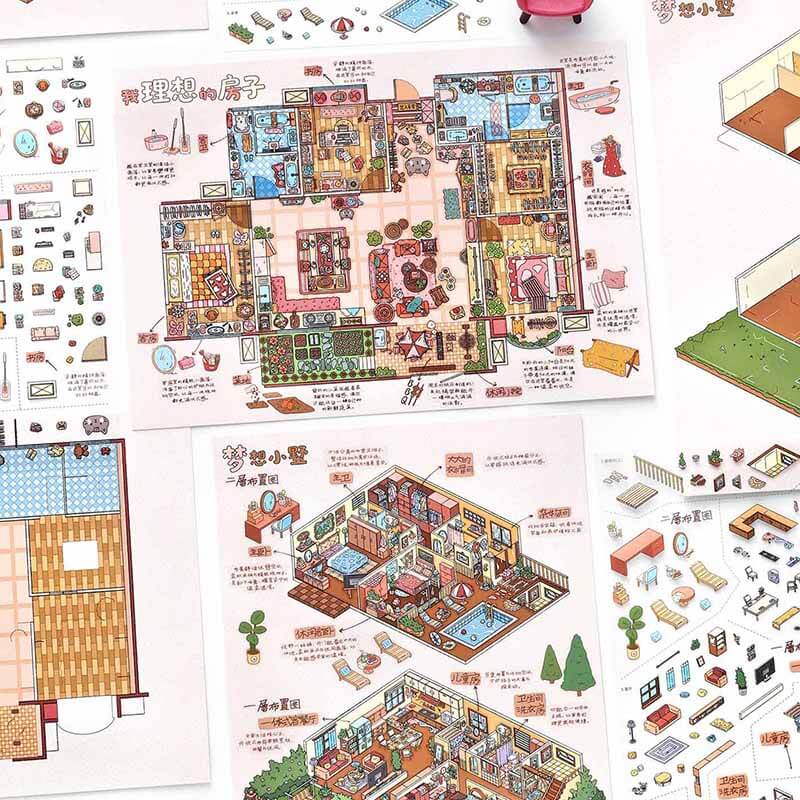 Dream Haven DIY 3D Scene Stickers 2 Cute Scenes(L)