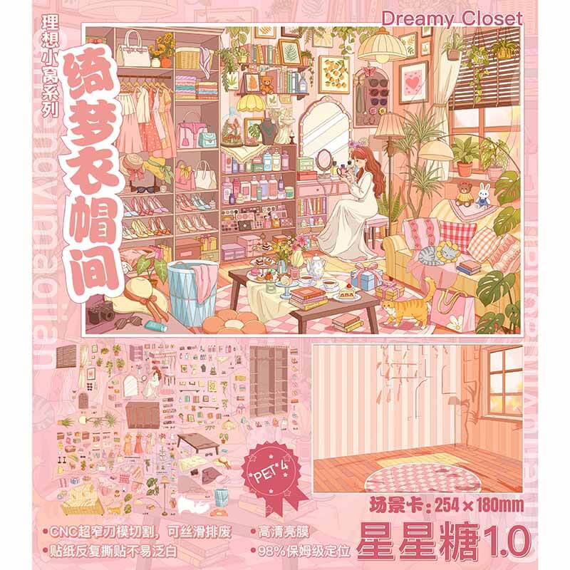 Dream Home Story DIY 3D Scene Stickers 3 Cute Scenes(L)