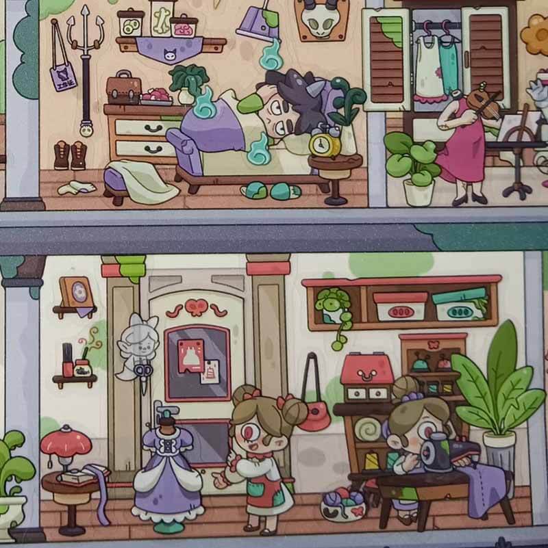 Dream Lodging DIY 3D Scene Stickers 2 Cute Miniature Scenes(XL)