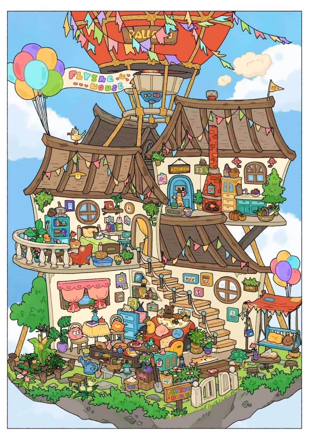 Dream Loft DIY 3D Scene Stickers 4 Cute Miniature Scenes(L)