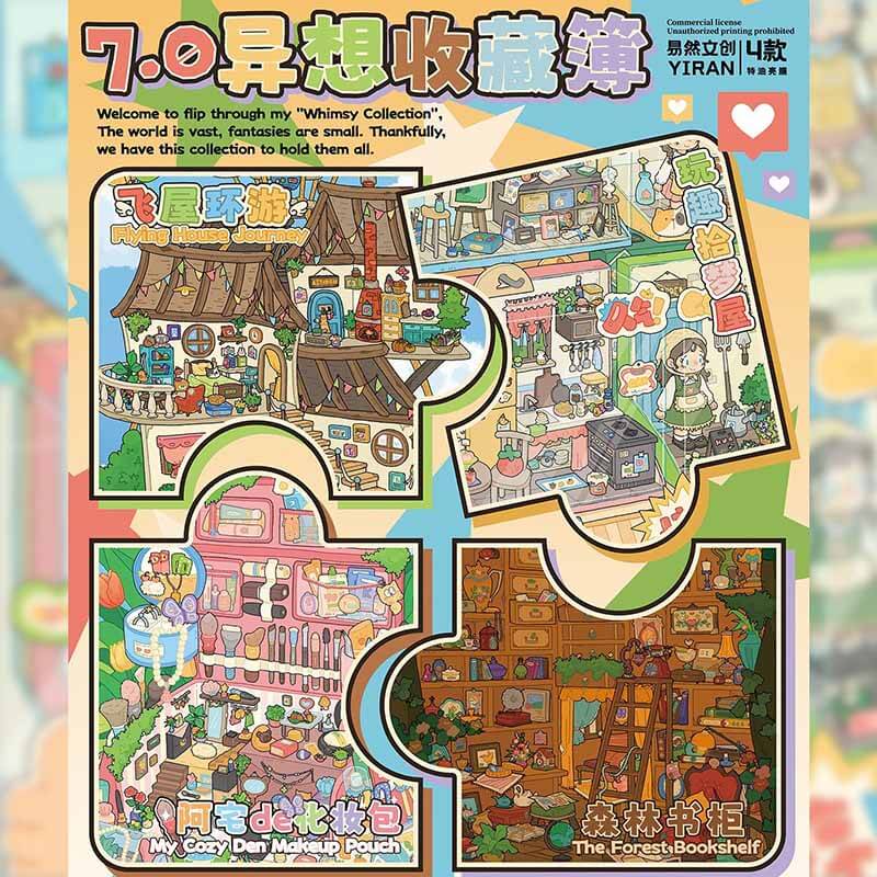 Dream Loft DIY 3D Scene Stickers 4 Cute Miniature Scenes(L)