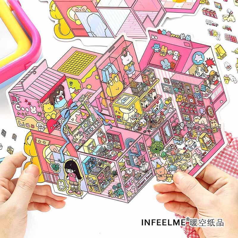 Dream Pages DIY 3D Scene Stickers 4 Cute Scenes(L)
