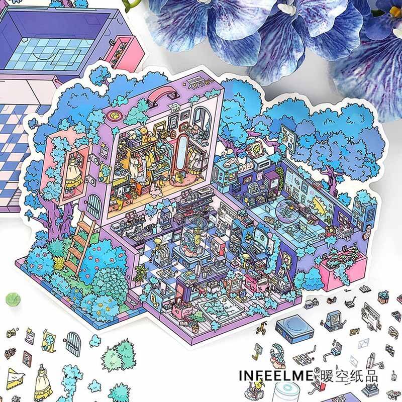 Dream Pages DIY 3D Scene Stickers 4 Cute Scenes(L)