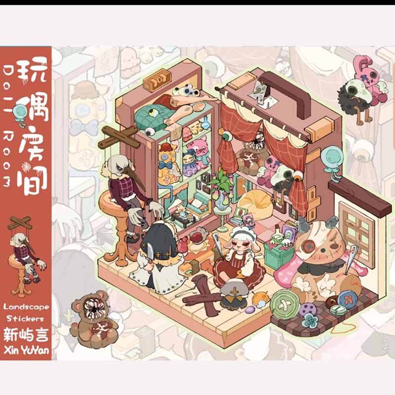 Dream Rhythm City DIY 3D Scene Stickers 4 Cute Miniature Scenes(S)