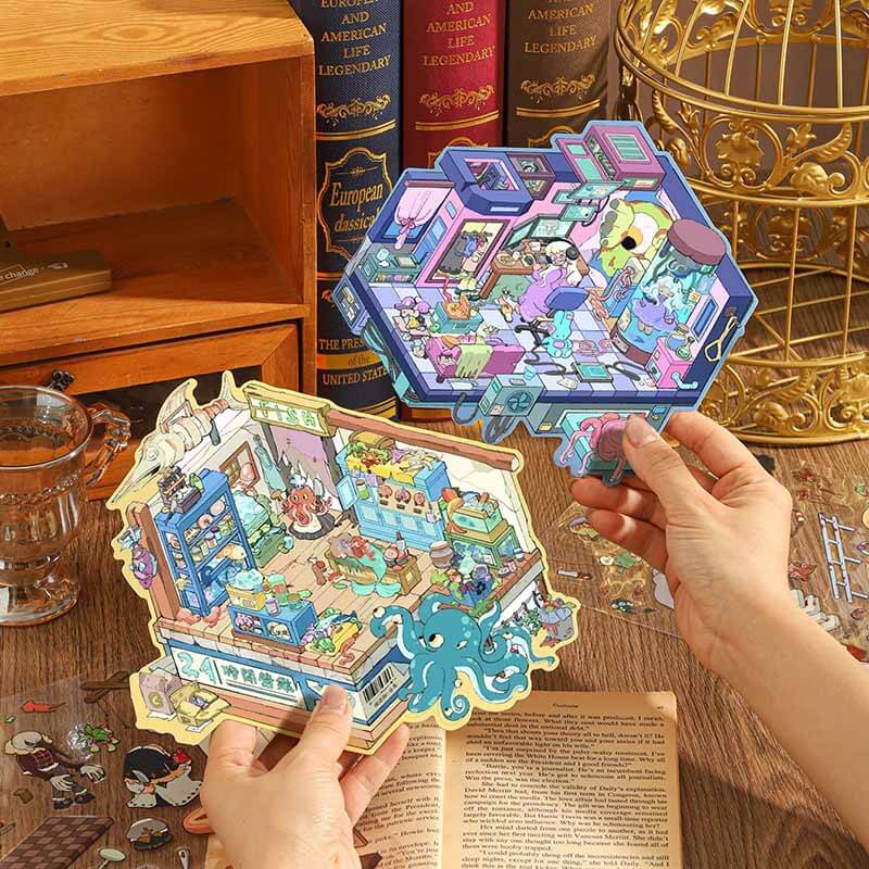 Dream Rhythm City DIY 3D Scene Stickers 4 Cute Miniature Scenes(S)