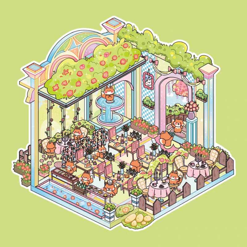 Dream Street DIY 3D Scene Stickers 4 Cute Miniature Scenes(S)