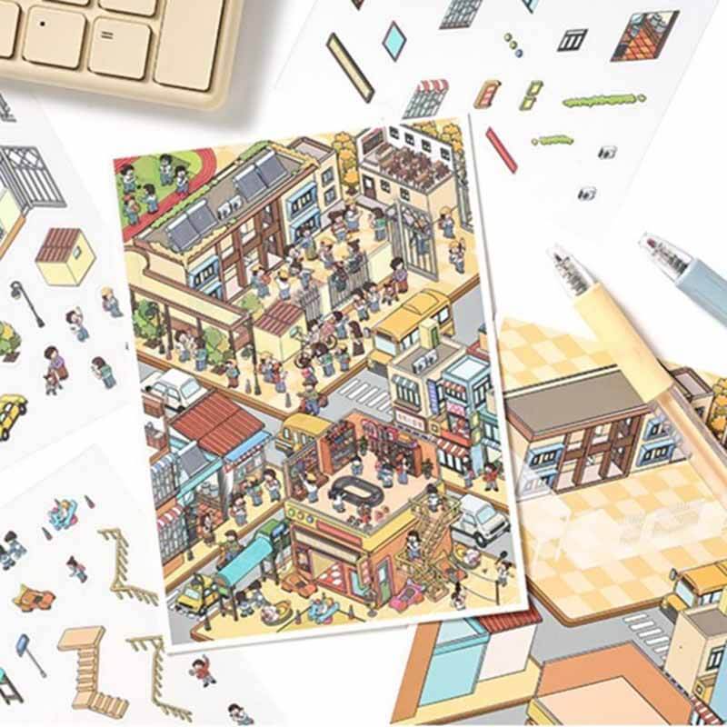 Dream Town DIY 3D Scene Stickers 4 Cute Scenes(S)