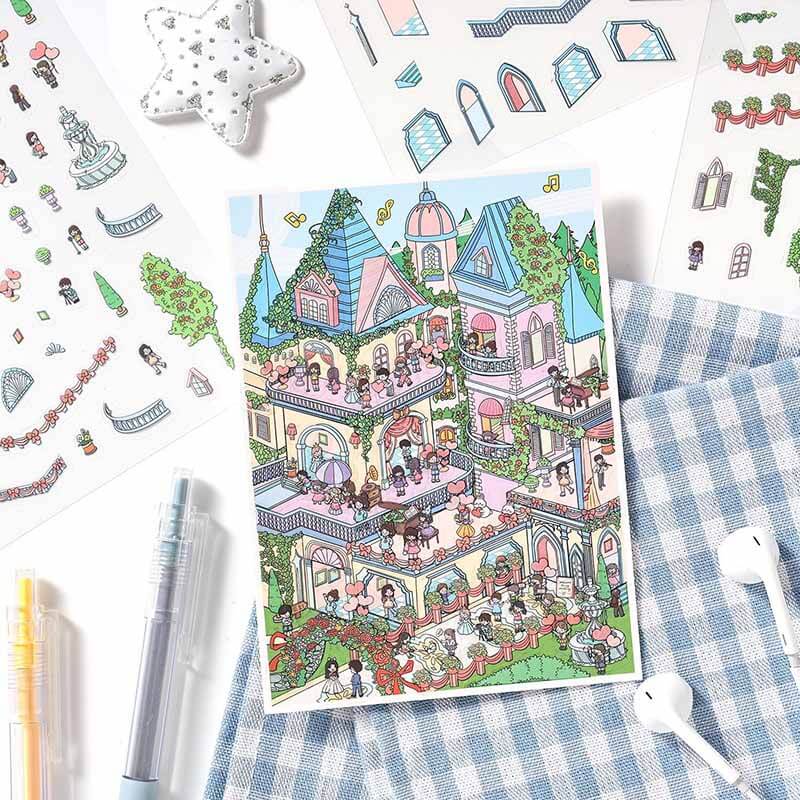 Dream Town DIY 3D Scene Stickers 4 Cute Scenes(S)