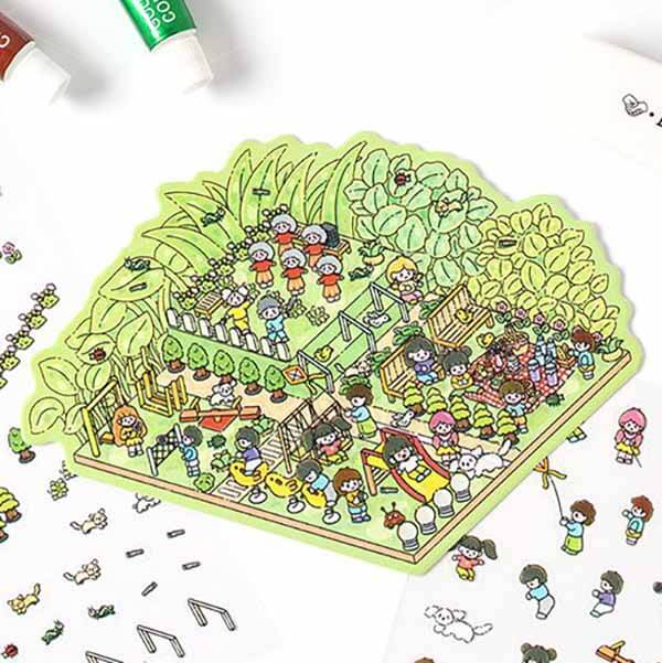 Dreamscape Parks DIY 3D Scene Stickers 4 Cute Miniature Scenes(S)