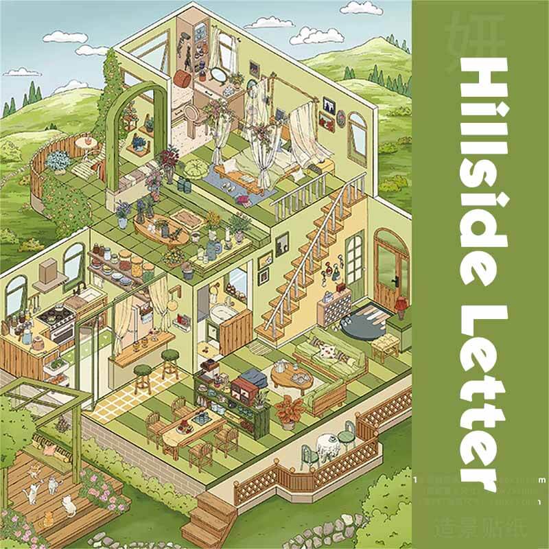 Dreamy Blues DIY 3D Scene Stickers 4 Cute Miniature Scenes(L)