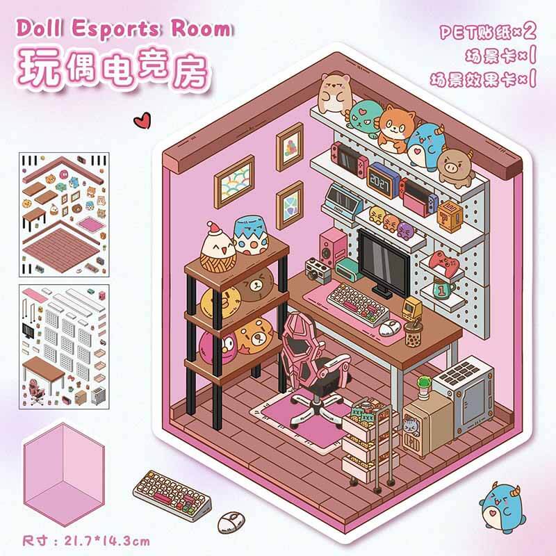 Dreamy Hideouts DIY 3D Scene Stickers 4 Cute Miniature Scenes(S)