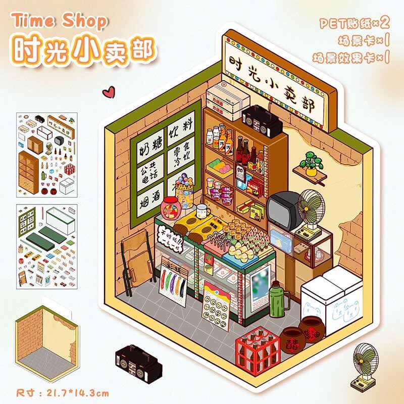 Dreamy Hideouts DIY 3D Scene Stickers 4 Cute Miniature Scenes