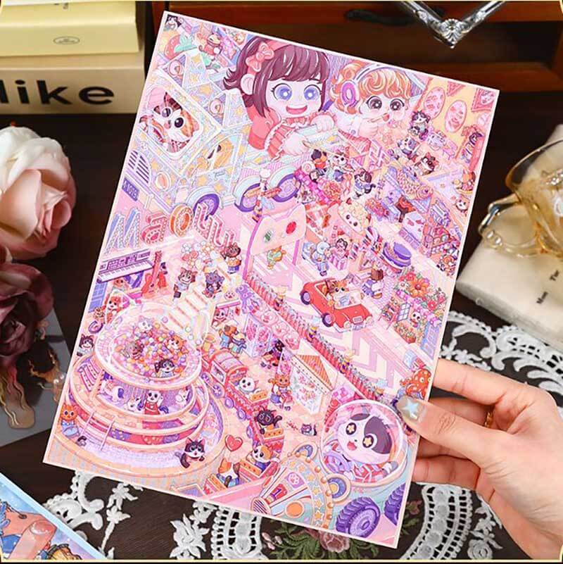 Dreamy Pet Paradise DIY 3D Scene Stickers 2 Cute Miniature Scenes(L)