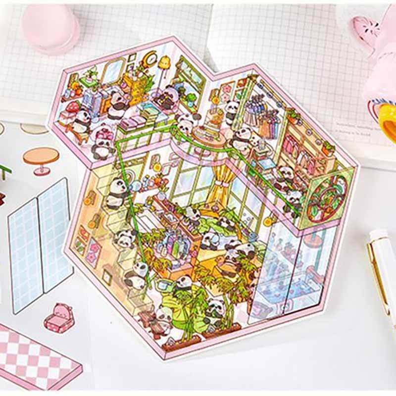 Dreamy Abode Series DIY 3D Scene Stickers 4 Cute Miniature Scenes(L)