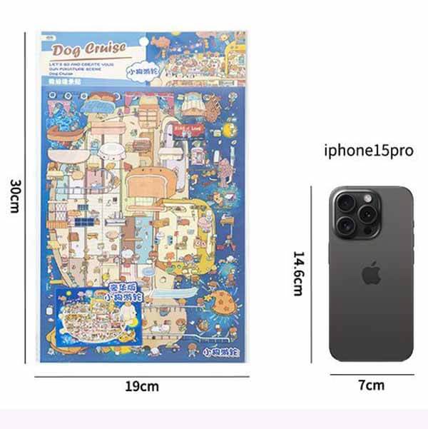 Drift Dream DIY 3D Scene Stickers 2 Cute Miniature Scenes(L)