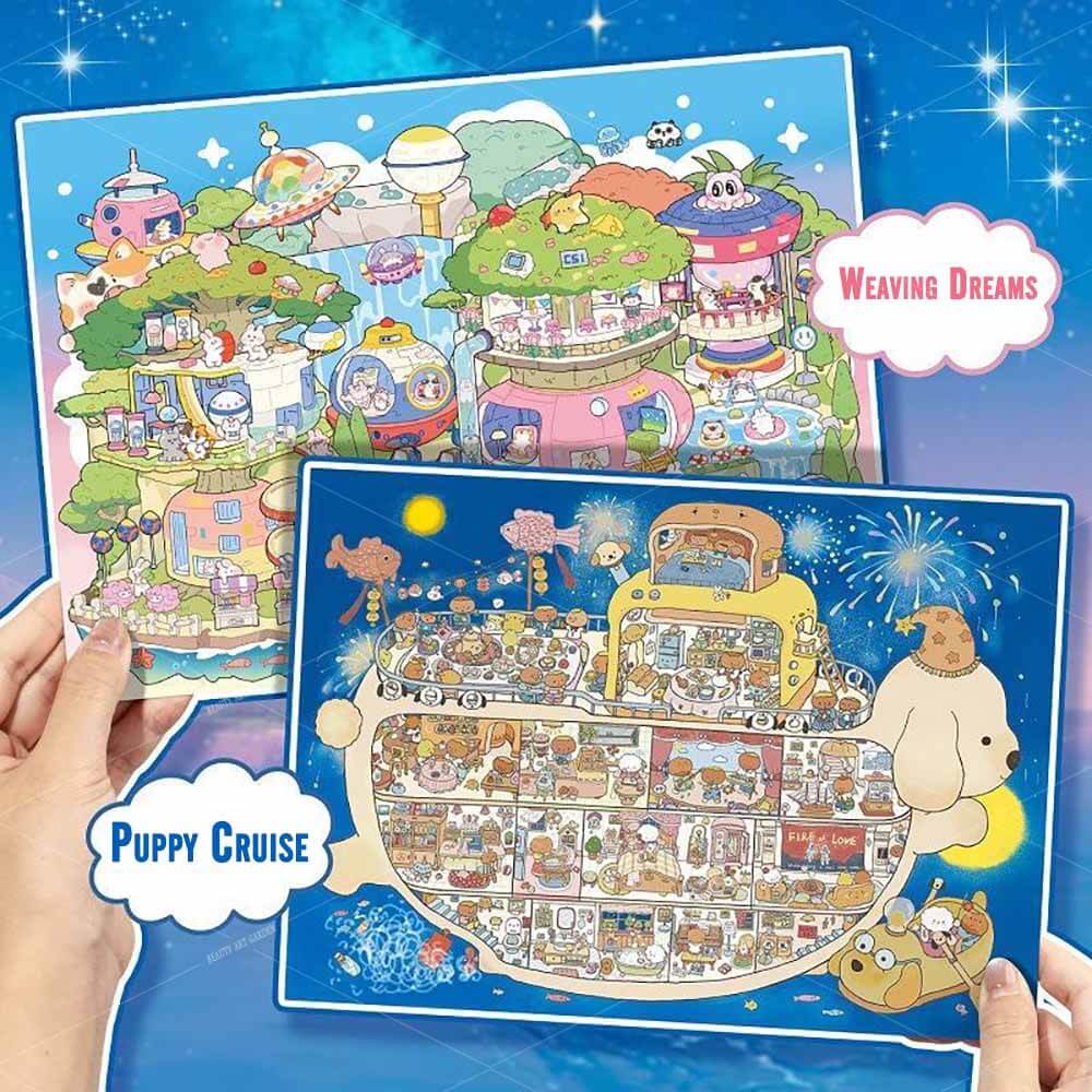 Drift Dream DIY 3D Scene Stickers 2 Cute Miniature Scenes(L)