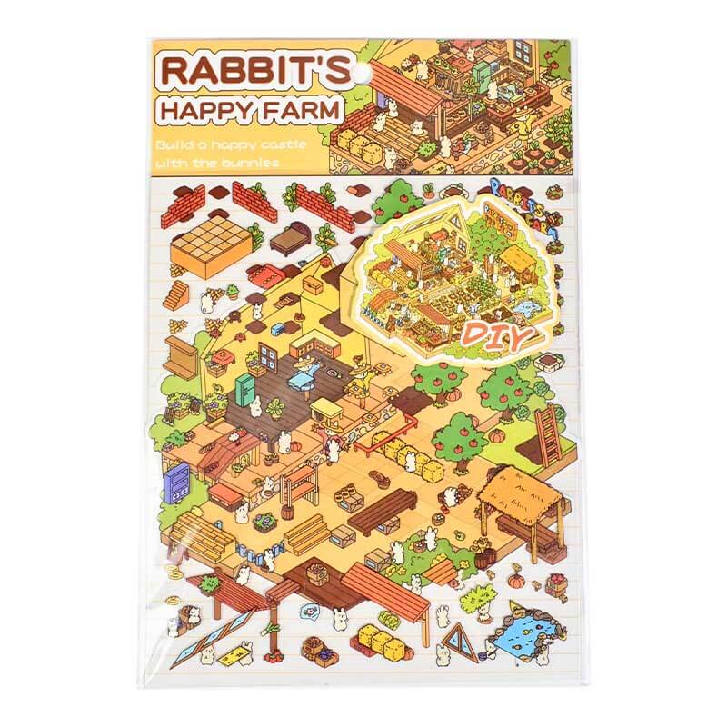 Easter Bunnyland DIY 3D Scene Stickers 4 Cute Miniature Scenes(S)