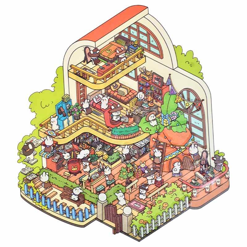 Easter Bunnyland DIY 3D Scene Stickers 4 Cute Miniature Scenes(S)