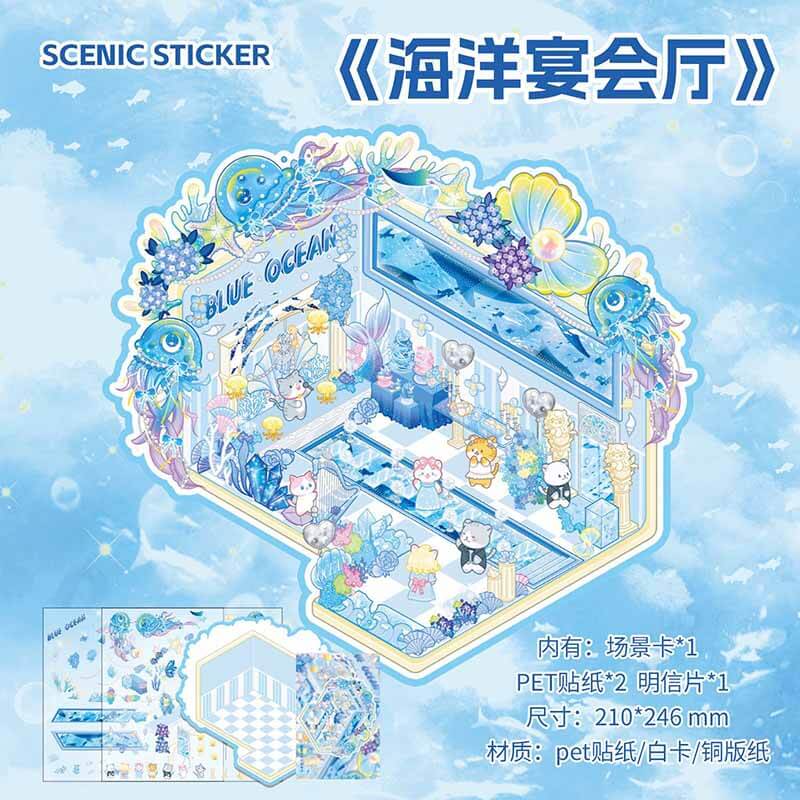 Elegant Fantasies DIY 3D Scene Stickers 4 Cute Miniature Scenes(M)