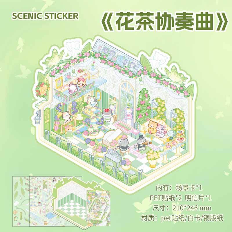 Elegant Fantasies DIY 3D Scene Stickers 4 Cute Miniature Scenes(M)