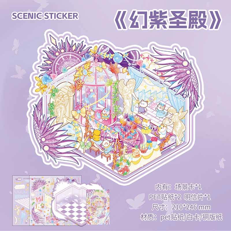 Elegant Fantasies DIY 3D Scene Stickers 4 Cute Miniature Scenes(M)