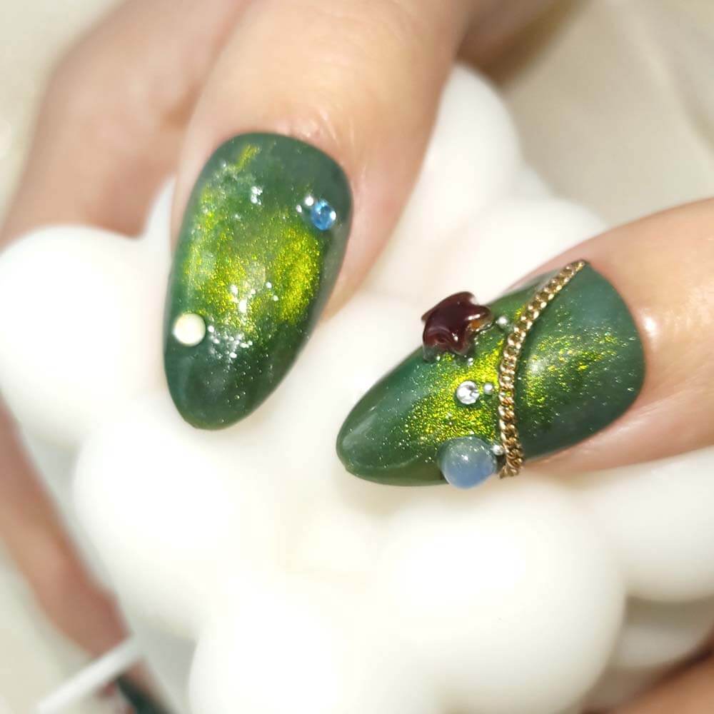 Beauty Art Garden Press On Nails Emerald Christmas 59