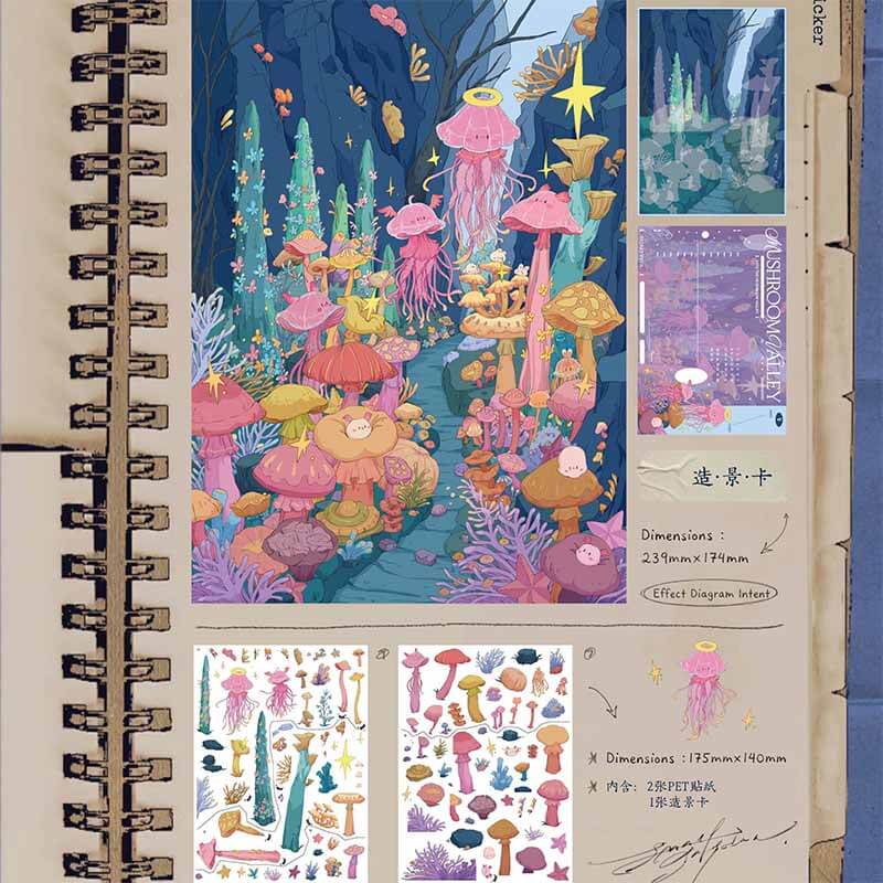 Enchanted Grove DIY 3D Scene Stickers 3 Cute Scenes(L)