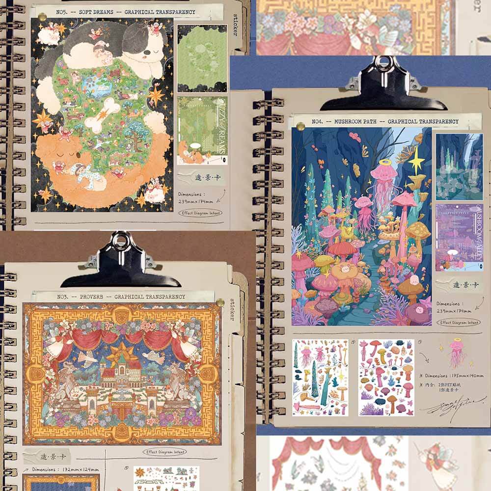 Enchanted Grove DIY 3D Scene Stickers 3 Cute Scenes(L)