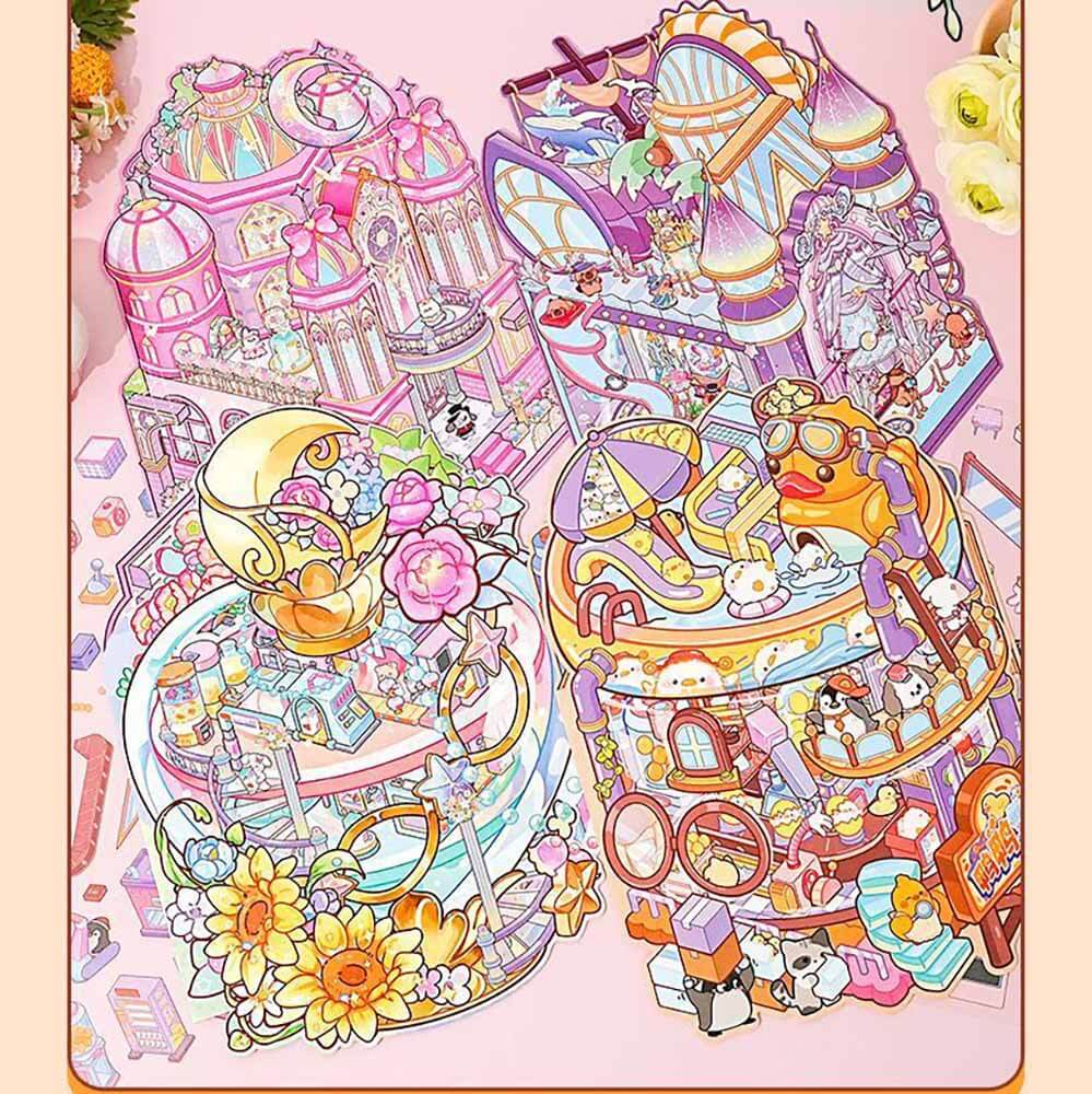 Enchanted Makerse DIY 3D Scene Stickers 4 Cute Miniature Scenes(L)