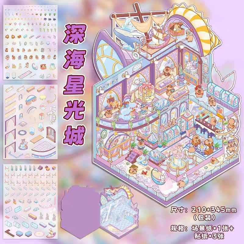 Enchanted Makerse DIY 3D Scene Stickers 4 Cute Miniature Scenes(L)