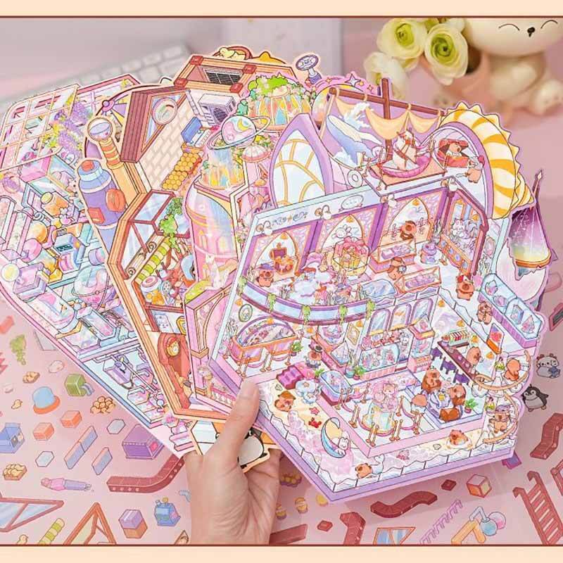 Enchanted Makerse DIY 3D Scene Stickers 4 Cute Miniature Scenes(L)