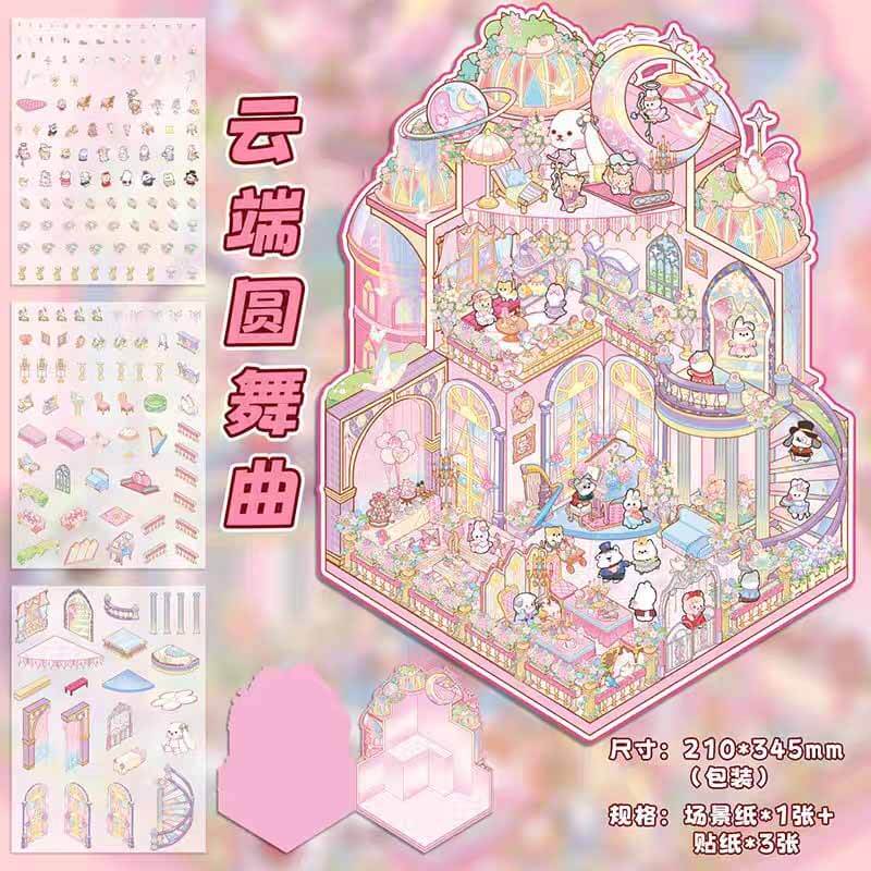Enchanted Makerse DIY 3D Scene Stickers 4 Cute Miniature Scenes(L)
