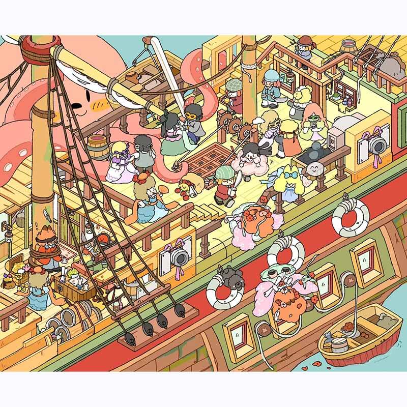 Enchanted Manor DIY 3D Scene Sticker 2 Cute Miniature Scenes(L)