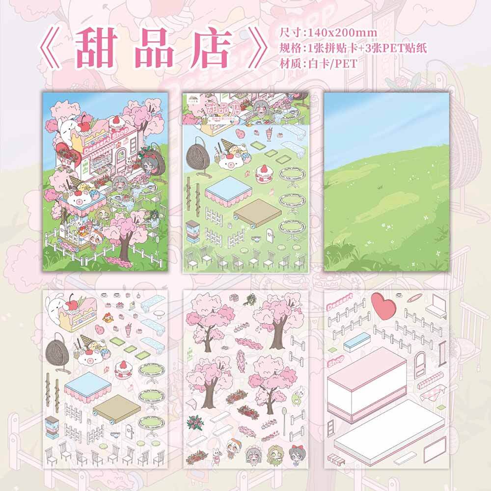 Enchanted Nooks DIY 3D Scene Stickers 4 Cute Miniature Scenes(S)