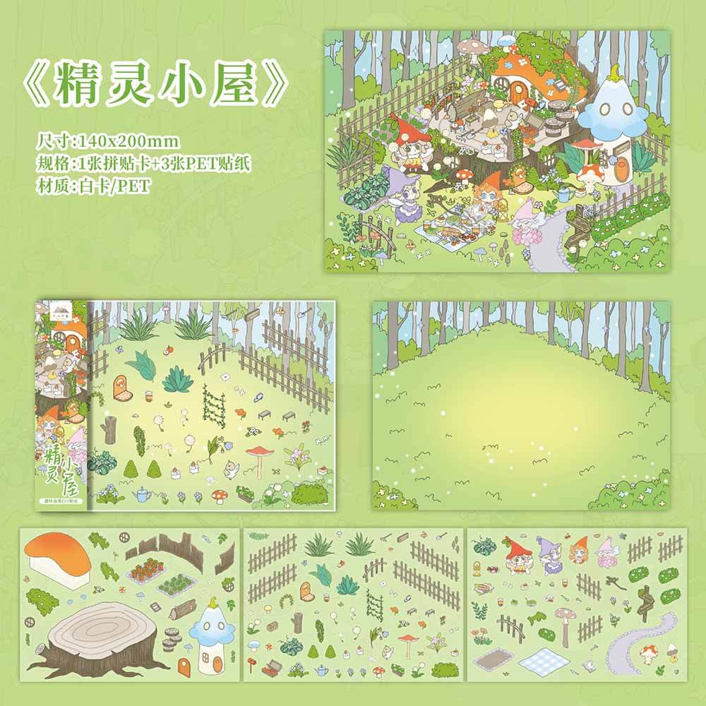 Enchanted Nooks DIY 3D Scene Stickers 4 Cute Miniature Scenes(S)