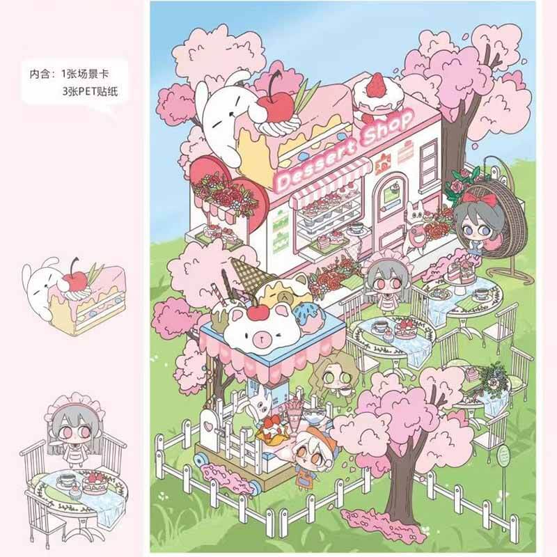 Enchanted Nooks DIY 3D Scene Stickers 4 Cute Miniature Scenes(S)