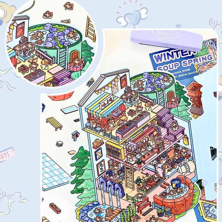 Enjoy the Future DIY 3D Scene Stickers 2 Cute Miniature Scenes(L)