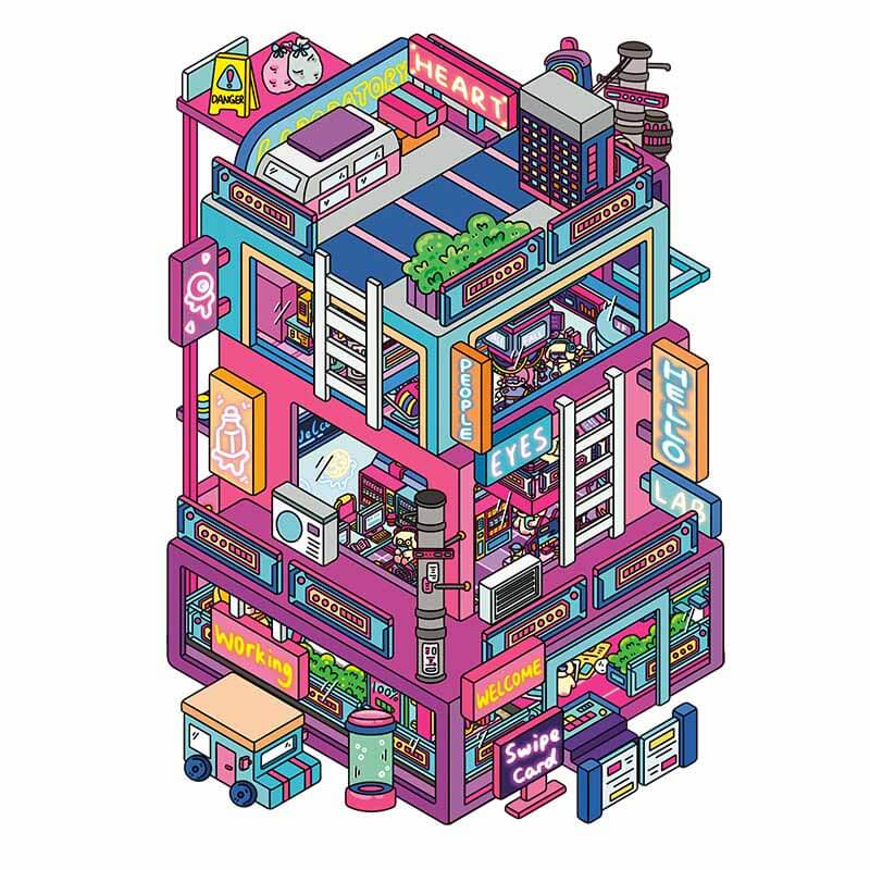 Enjoy the Future DIY 3D Scene Stickers 2 Cute Miniature Scenes(L)