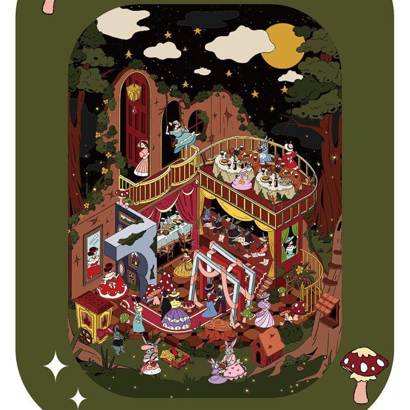 Ethereal Encounters DIY 3D Scene Sticker 2 Cute Miniature Scenes(M)