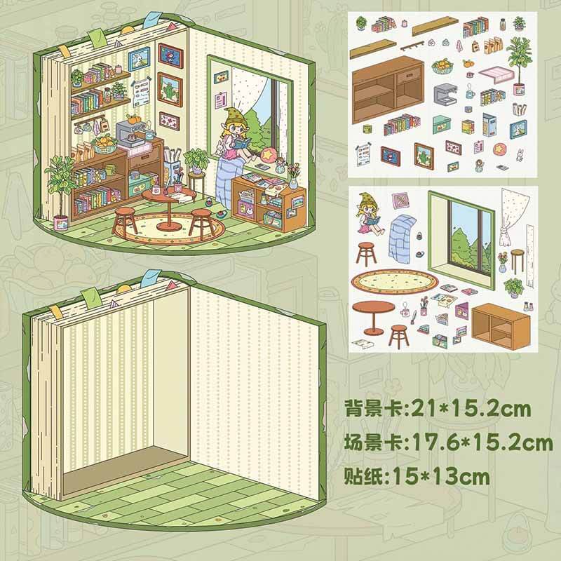 Everyday Delights DIY 3D Scene Stickers 5 Cute Miniature Scenes (S)