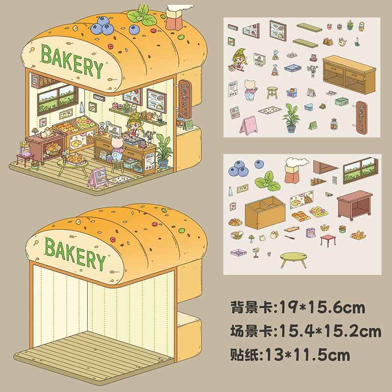 Everyday Delights DIY 3D Scene Stickers 5 Cute Miniature Scenes (S)