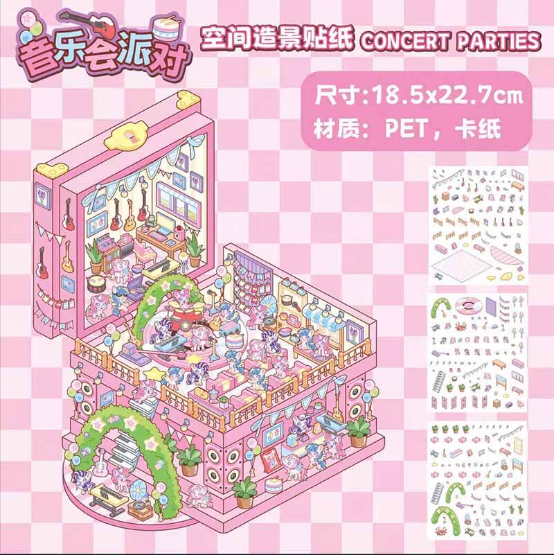 Toybox World DIY 3D Sticker Collection 4 Cute Miniature Scenes(L)