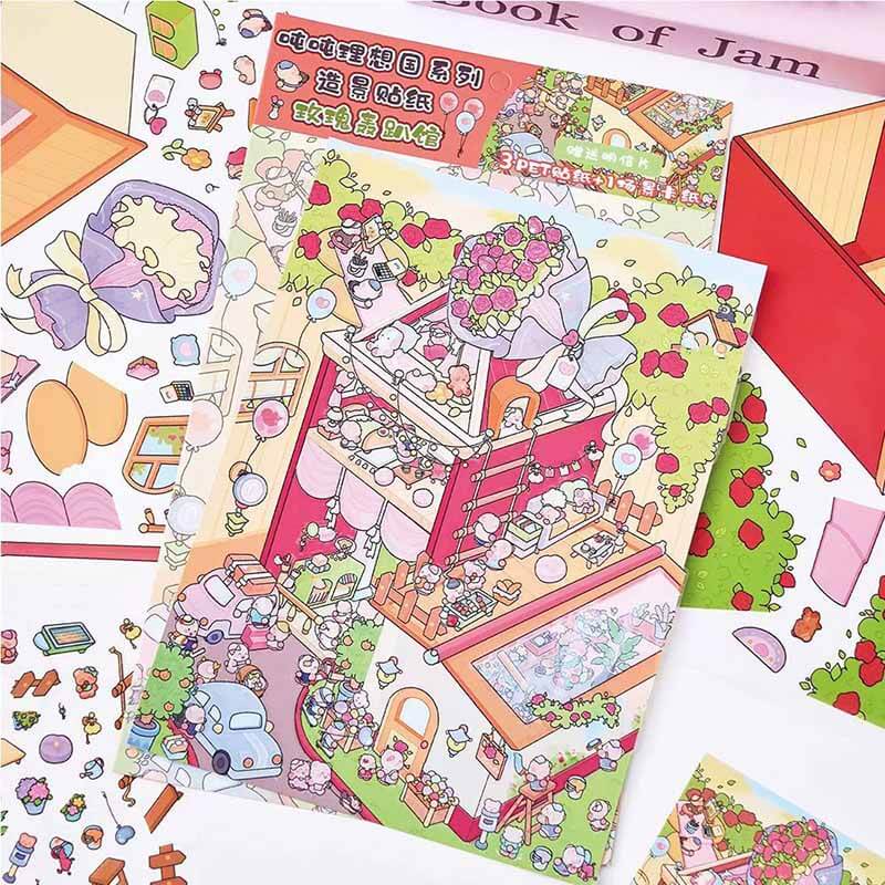 Fairy Gala DIY 3D Scene Stickers 4 Cute Miniature Scenes(L)